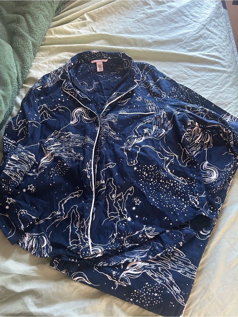 Victoria's Secret Navy Blue Unicorn Star Print Pajama Set